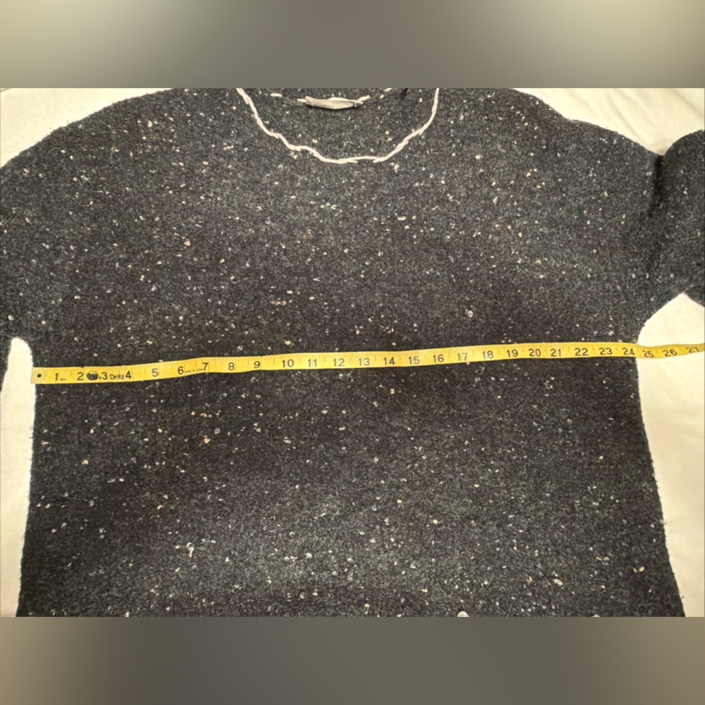 Everlane Speckled Oversized Woolblend DIY Boucle-Crewneck Gray & Ivory Sweater L - Picture 12 of 16